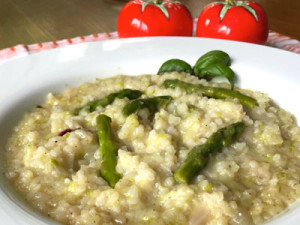 Quick & Easy Asparagus Risotto with Delta Blues Rice Grits