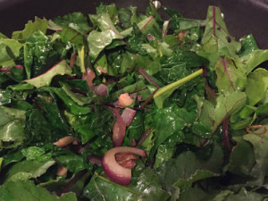 Sauteed Kale and Beet Greens with Maguey Sweet Sap